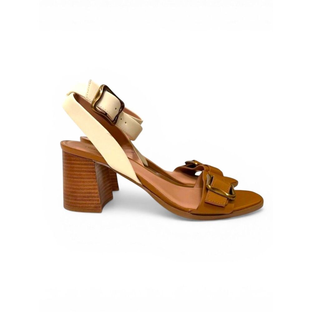 NORDSTROM "Lancaster" Leather Ankle-Strap Heeled Sandal, Size 9